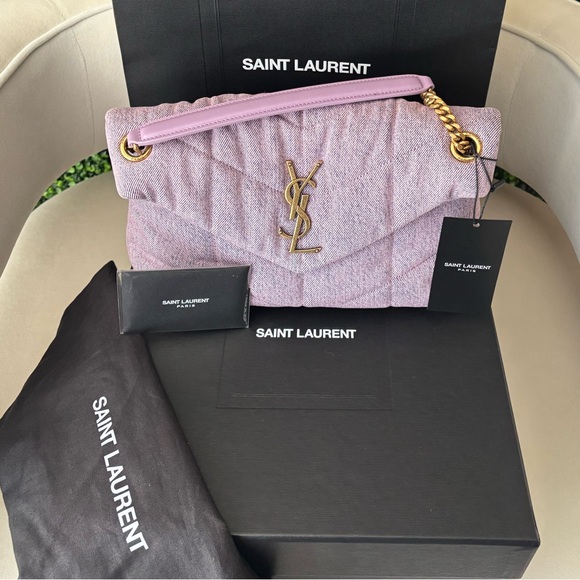 YSL LOULOU DENIM SHOULDER BAG - Picture 1 of 14